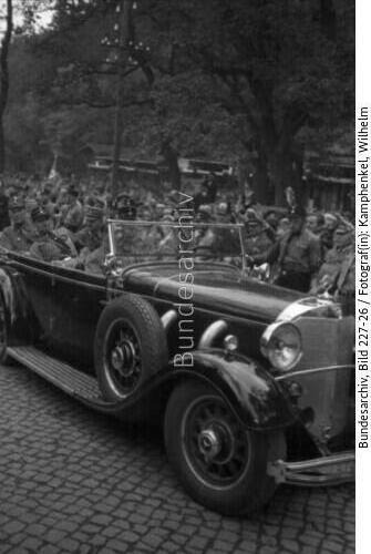 Adolf Hitler in his open car in Bad Harzburg